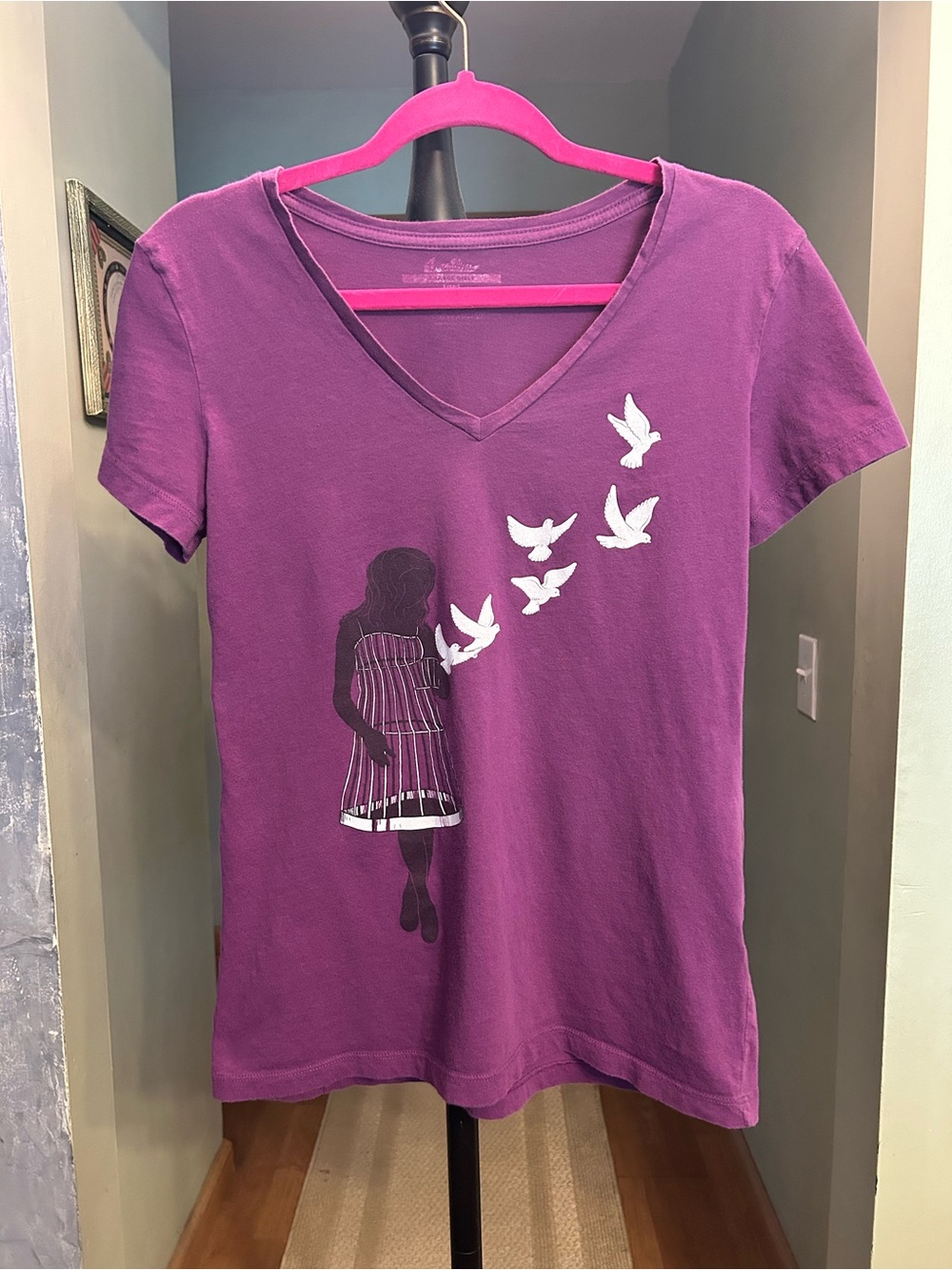 Threadless-Short Sleeve V-Neck Tee-Freed